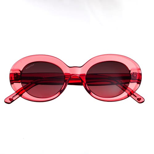Bertha Ladies Red Oval Sunglasses Brsit102-3 In Red