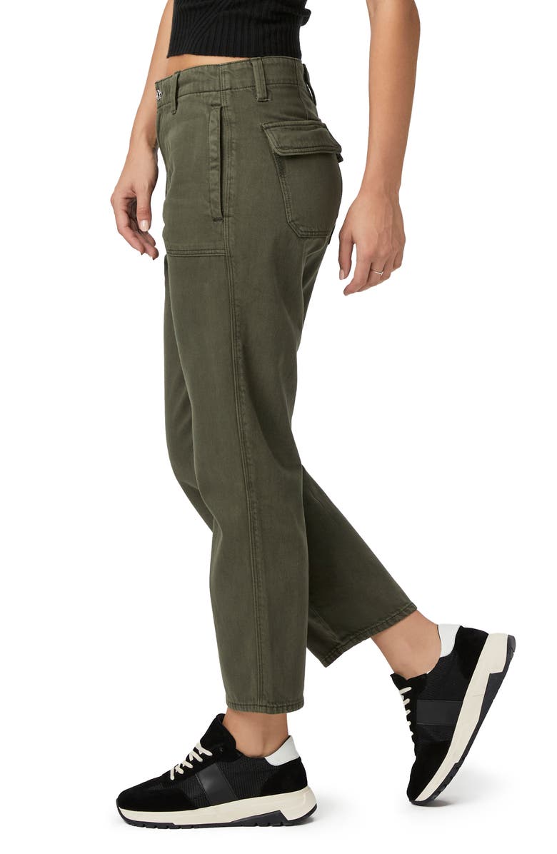 PAIGE Kirby Button Fly Crop Flare Jeans, Alternate, color, Vintage Forester Green