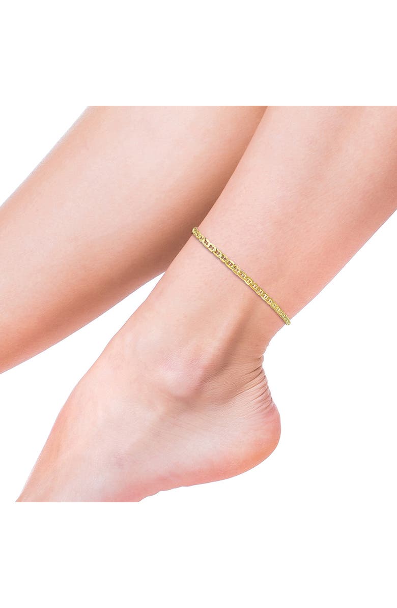 DELMAR 10K Yellow Gold Mariner Chain Anklet, Alternate, color, 