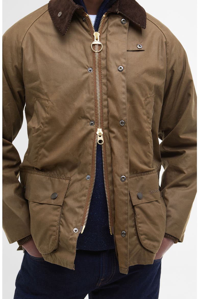Bedale Water Resistant Waxed Cotton Jacket, Alternate, color, BARK