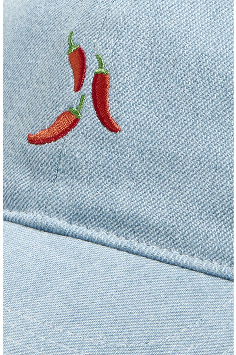 Chili Pepper Cotton Canvas Baseball Cap, Alternate, color, BLUE
