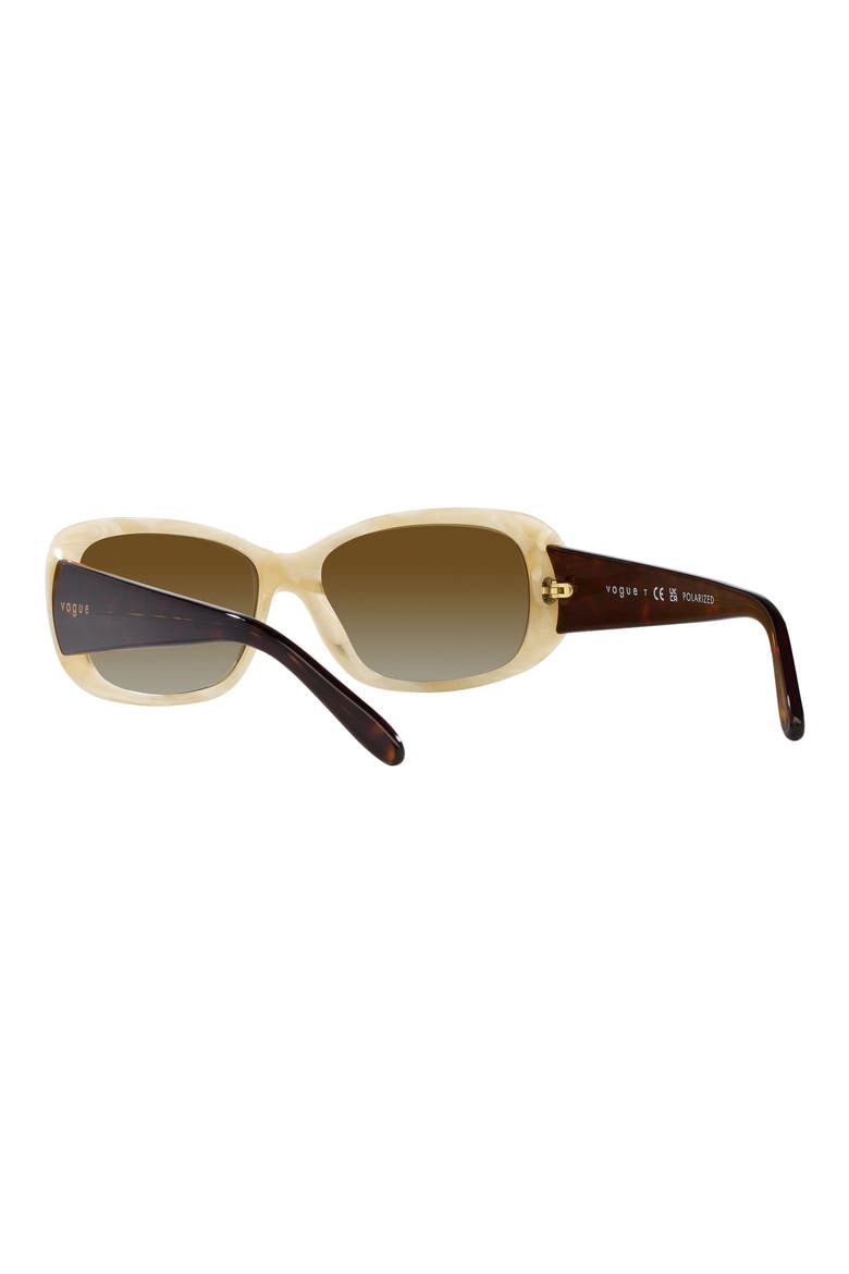 55mm Gradient Polarized Rectangular Sunglasses, Alternate, color, BEIGE HORN