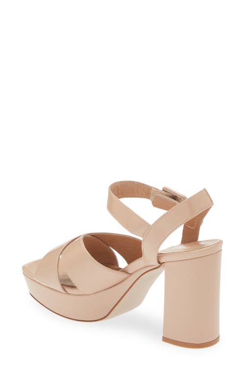 Jeffrey Campbell Amma Platform Slingback Sandal In Beige Crinkle Patent