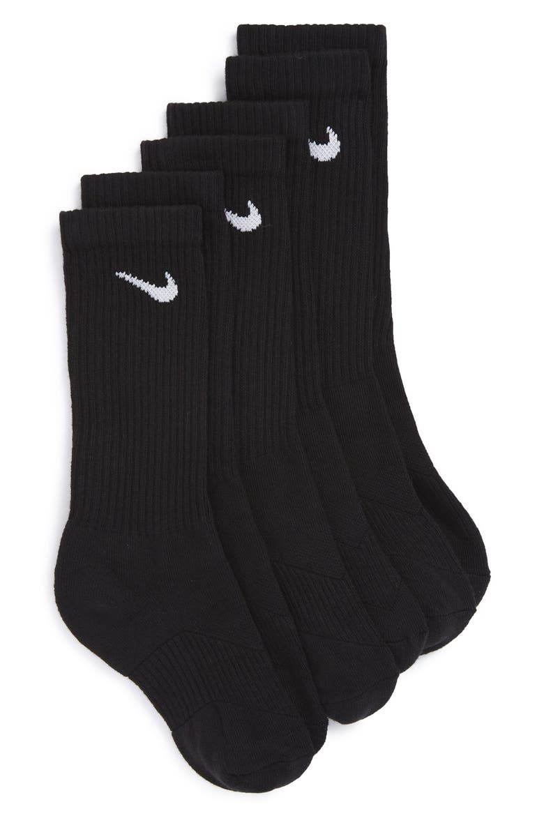 3-Pack Crew Socks, Main, color, BLACK