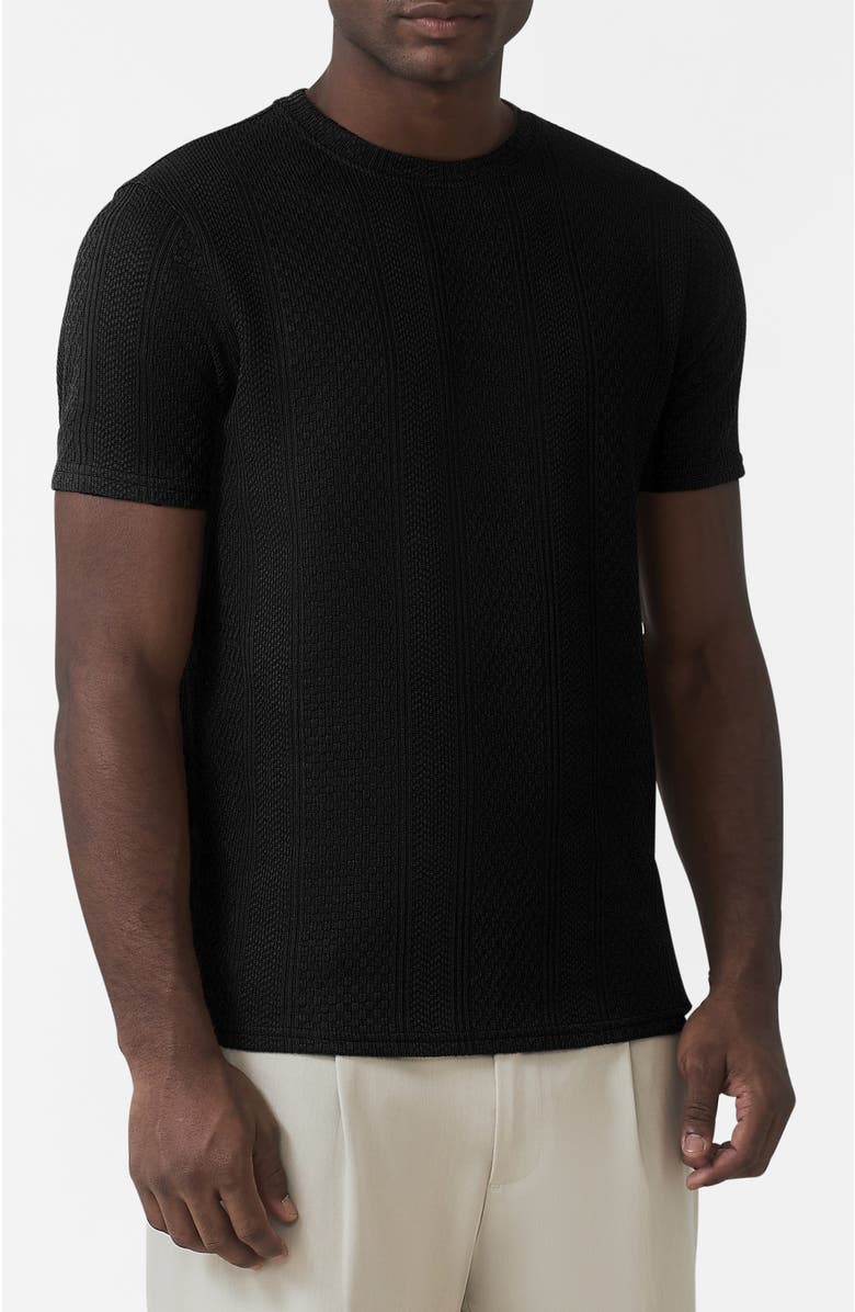 MAUVAIS Cedro Slim Textured Tee, Alternate, color, Black