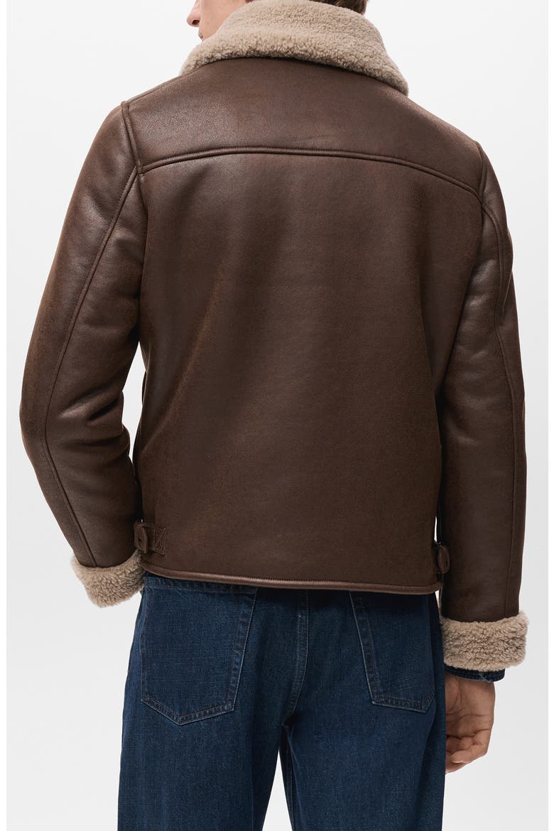 Faux Shearling Jacket, Alternate, color, TOBACCO BROWN
