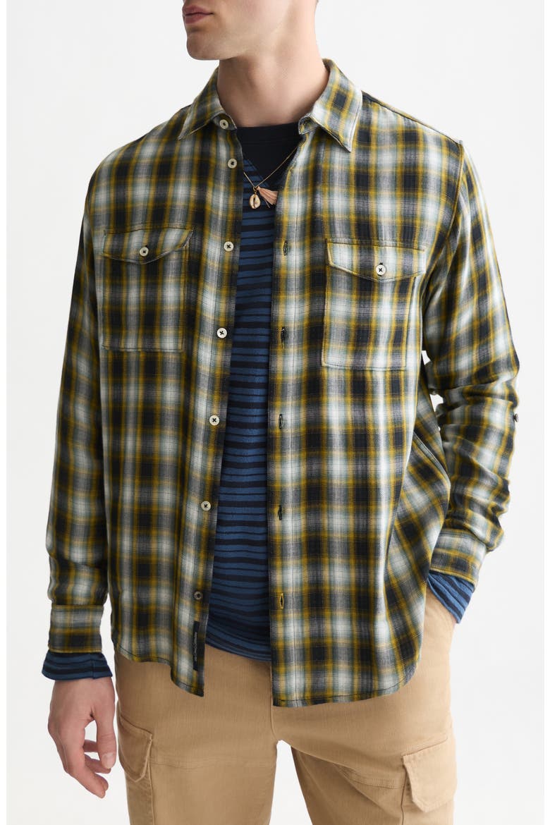 Relaxed Fit Plaid Double Face Cotton Button-Up Shirt, Main, color, METEORITE CHECK