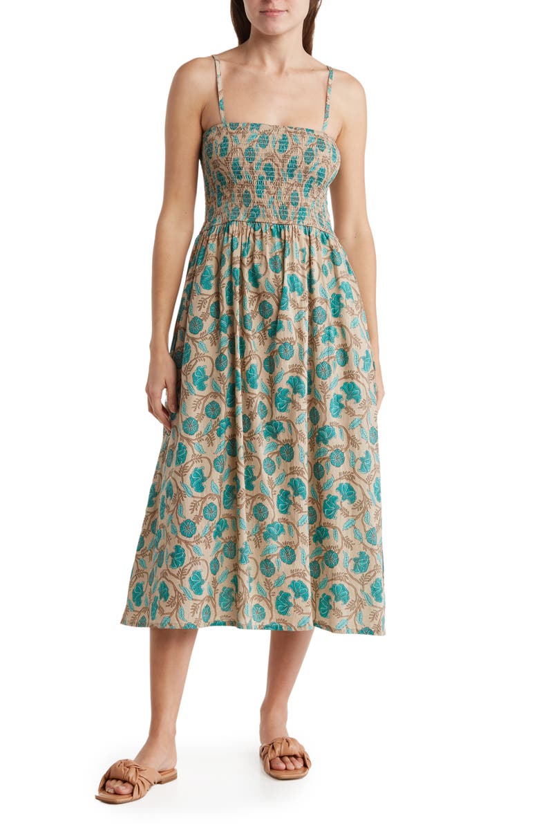 Maisie Smocked Midi Dress, Main, color,