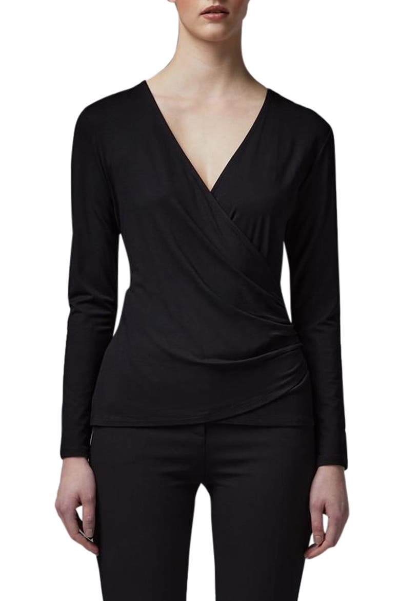 Eames Surplice Jersey Top, Main, color, BLA-BLACK
