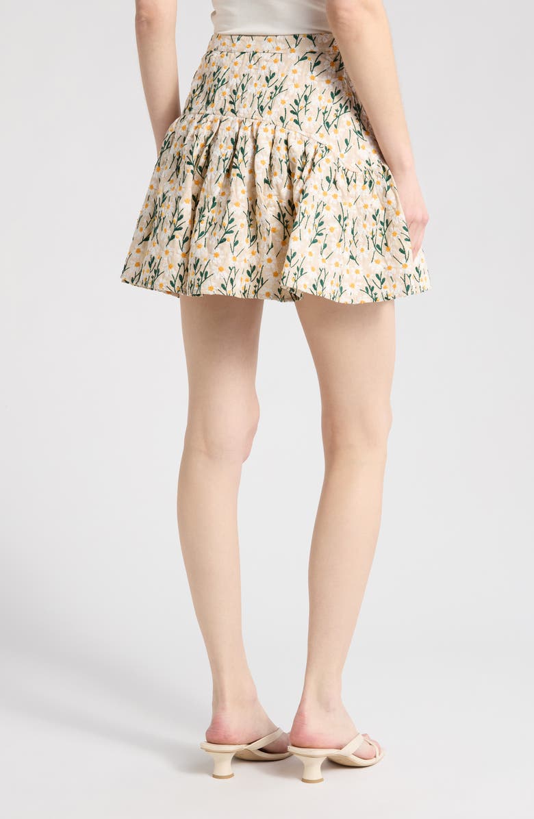 Floral Embroidered Tiered Miniskirt