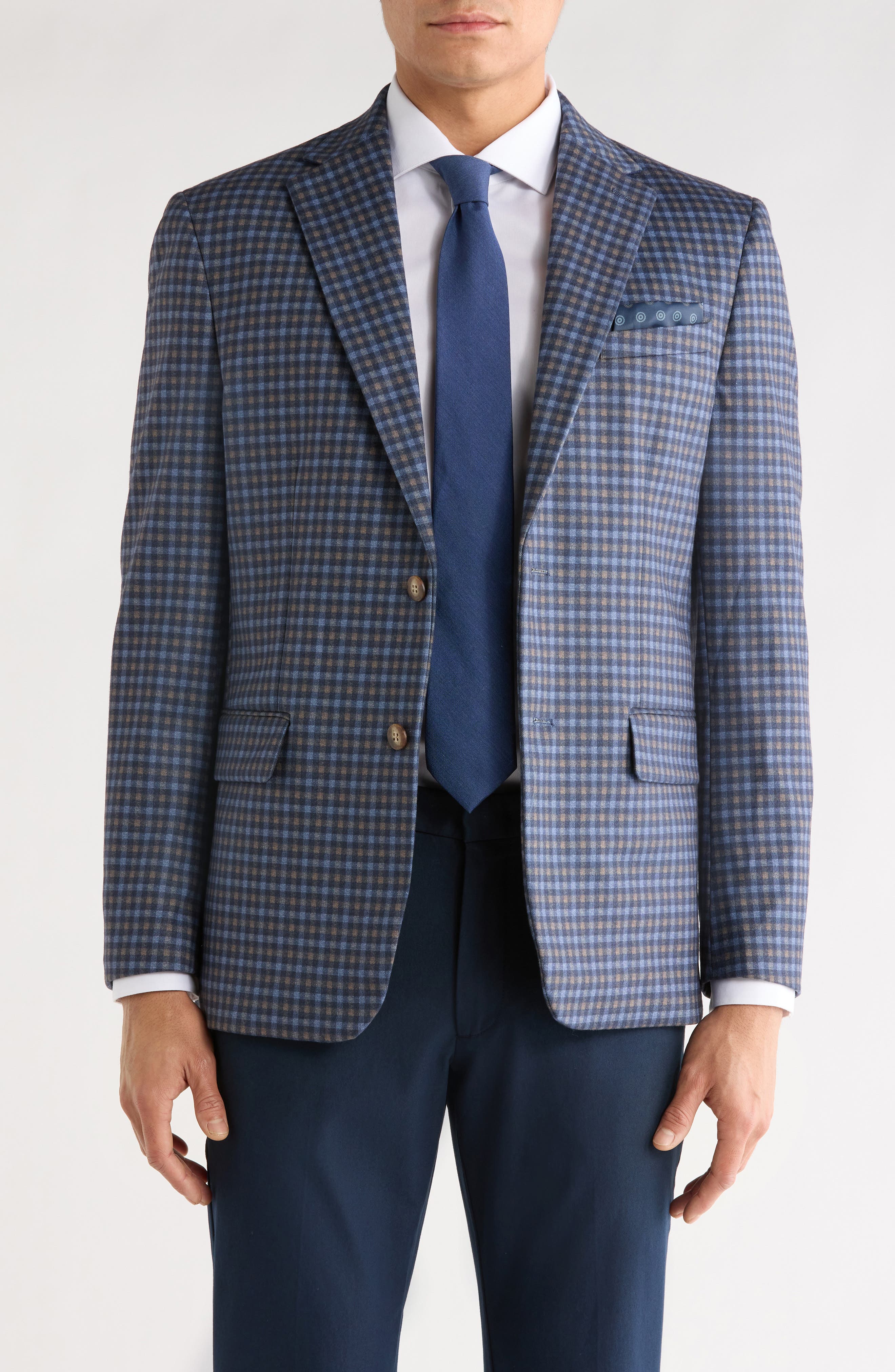 Duchamp Slim Fit Plaid Sport Coat