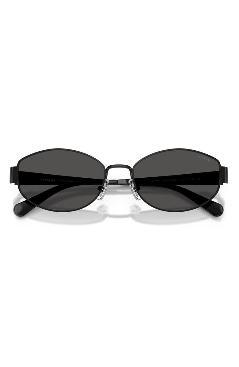 COACH 57mm Irregular Sunglasses, Alternate, color, Shiny Black / Grey Solid