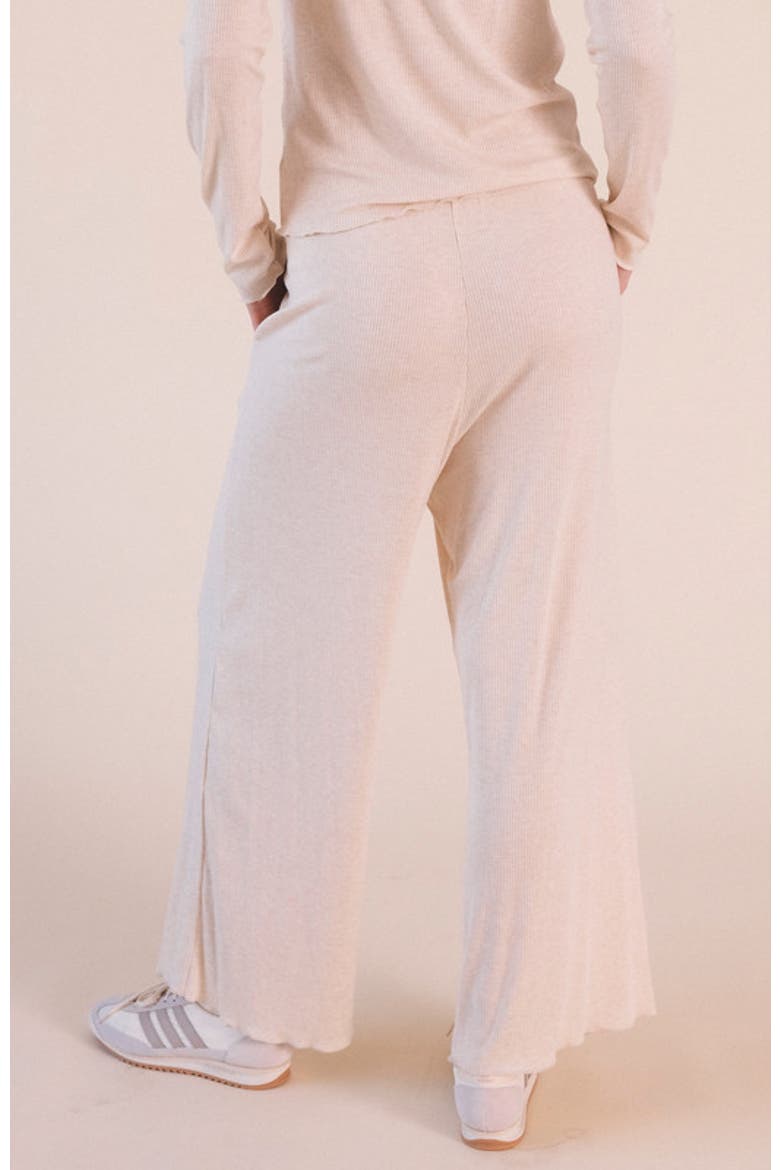 Hedy Plus Ribbed Modal Lounge Pant, Alternate, color, Heather Almond