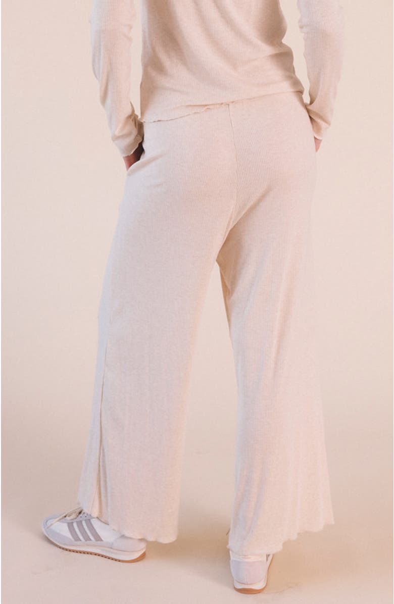 POPLINEN Hedy Plus Ribbed Modal Lounge Pant, Alternate, color, Heather Almond