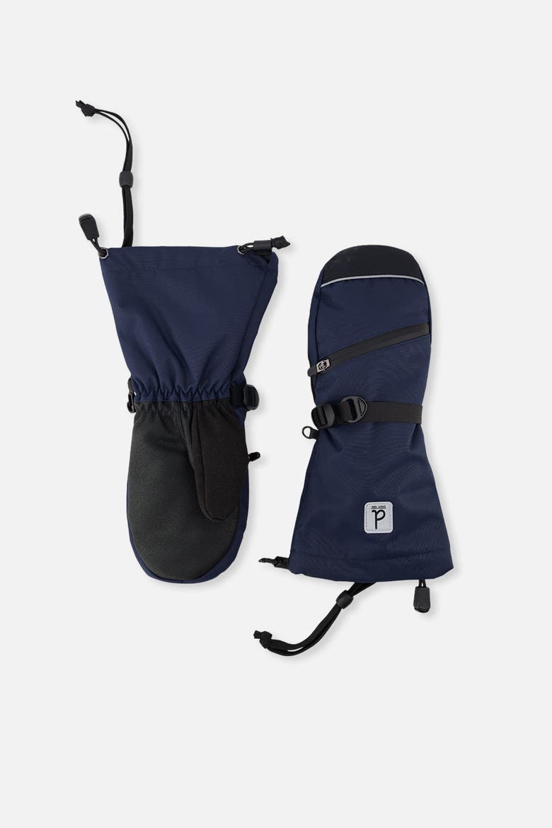Teknik Reinforced Fingertips Zip Pocket Winter Mittens, Main, color, Navy Blue