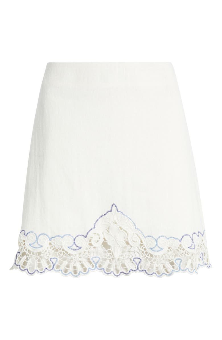 Treasure & Bond Cutwork Linen Blend Miniskirt, Alternate, color, Ivory Egret