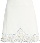 Treasure & Bond Cutwork Linen Blend Miniskirt