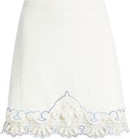 Treasure & Bond Cutwork Linen Blend Miniskirt