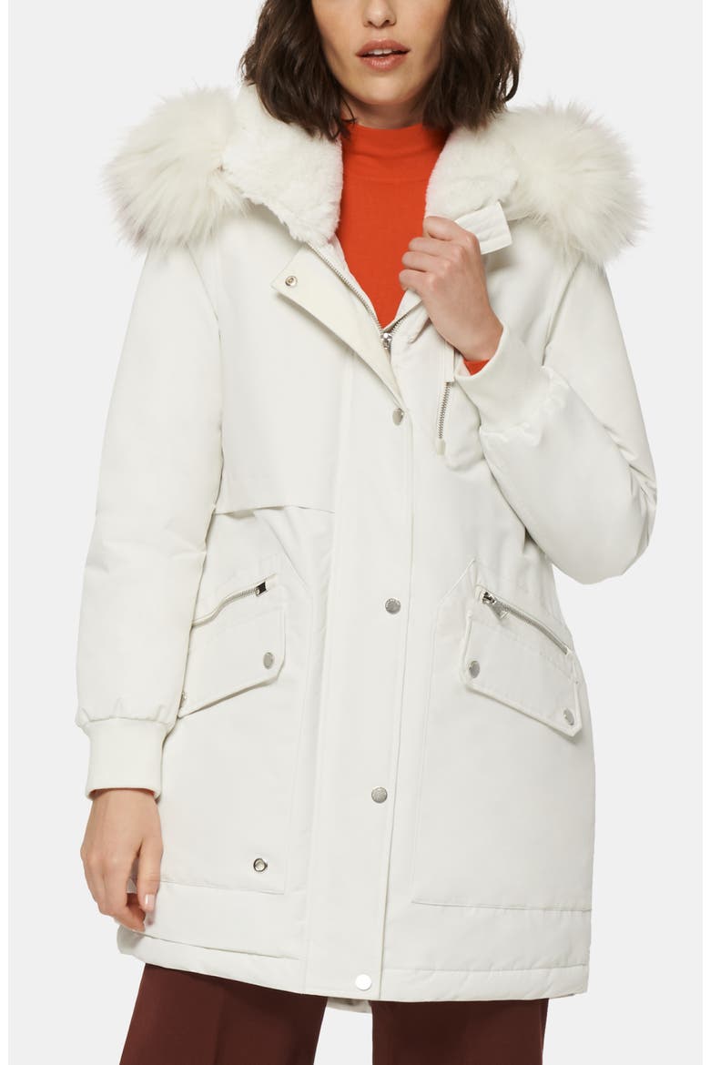 Carina Water Resistant Hooded Parka with Faux Fur Trim, Alternate, color, BLACK