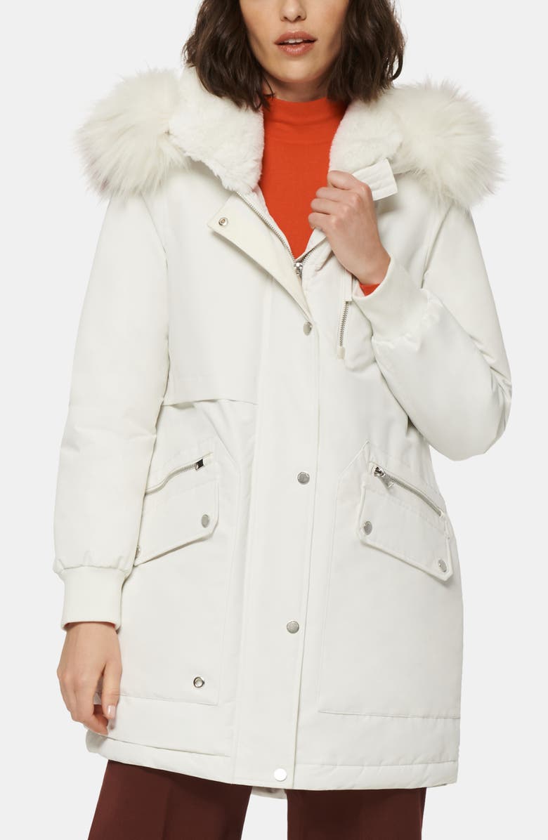 Marc New York Carina Water Resistant Hooded Parka with Faux Fur Trim, Alternate, color,