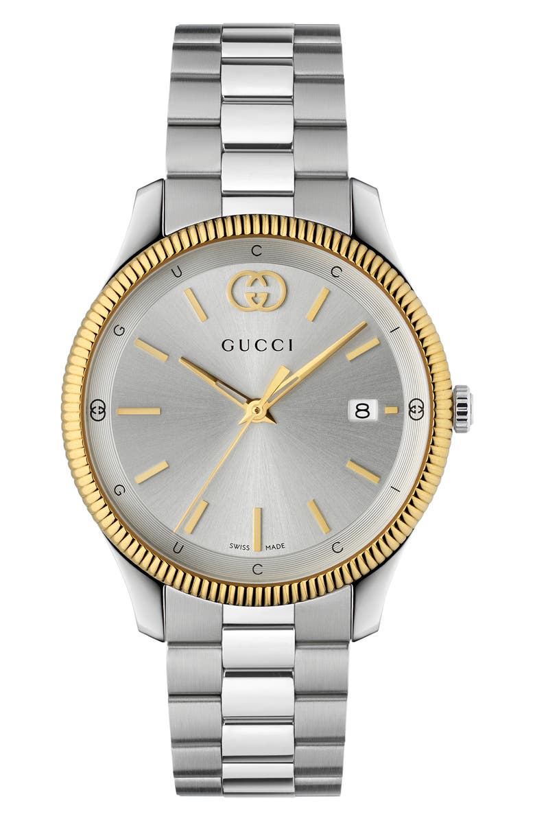 Gucci G-Timeless Bracelet Watch, Alternate, color, Gold/Silver