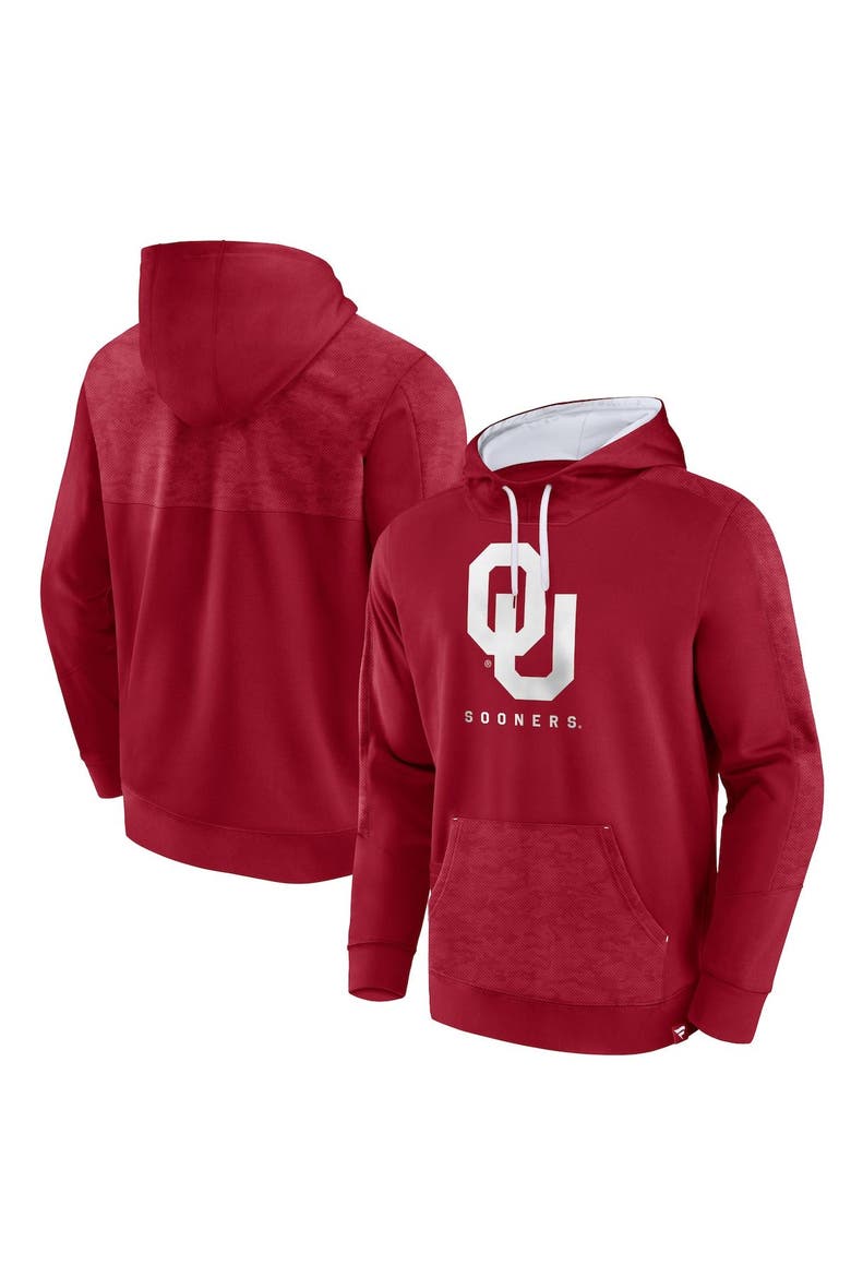 Men's Fanatics Branded Crimson Oklahoma Sooners Defender Pullover Hoodie, Main, color, Crimson
