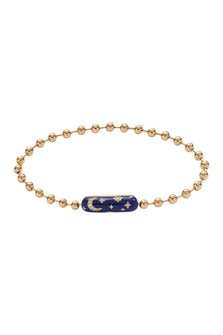 Ball Chain Barrel Closure Bracelet with Starry Night, Main, color, Gold