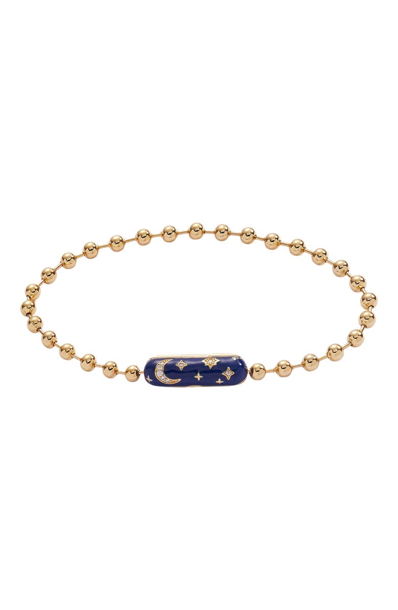Alex and Ani Ball Chain Barrel Closure Bracelet with Starry Night, Main, color, Gold