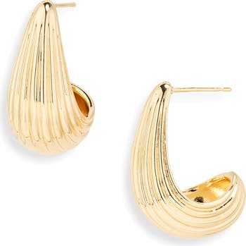 Textured Teardrop Stud Earrings