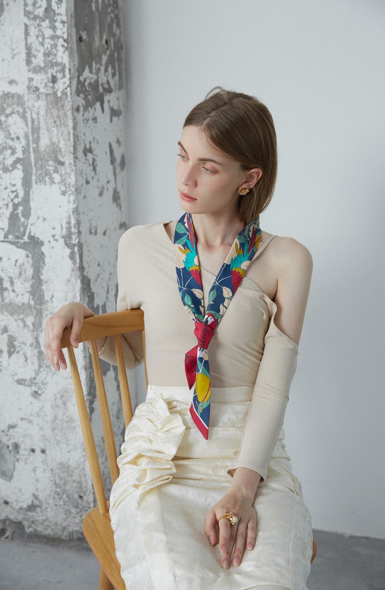 Lost Pattern El Amor Skinny Silk Scarf, Alternate, color, 