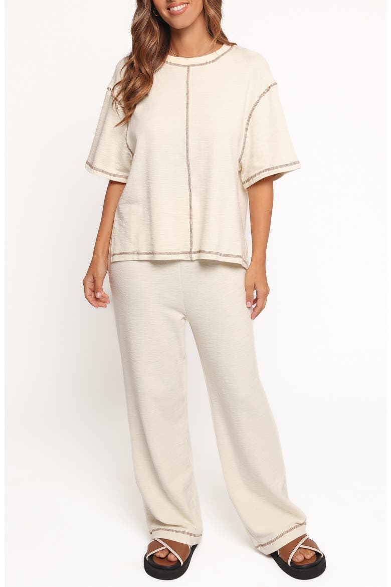 Angler Short Sleeve Sweatshirt & Pants Set, Main, color, CREAM