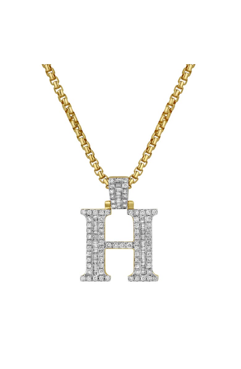 LuvMyJewelry H Initial Diamond Pendant 10K Yellow Gold - 0.95 Carats, Main, color, 10K Yellow Gold