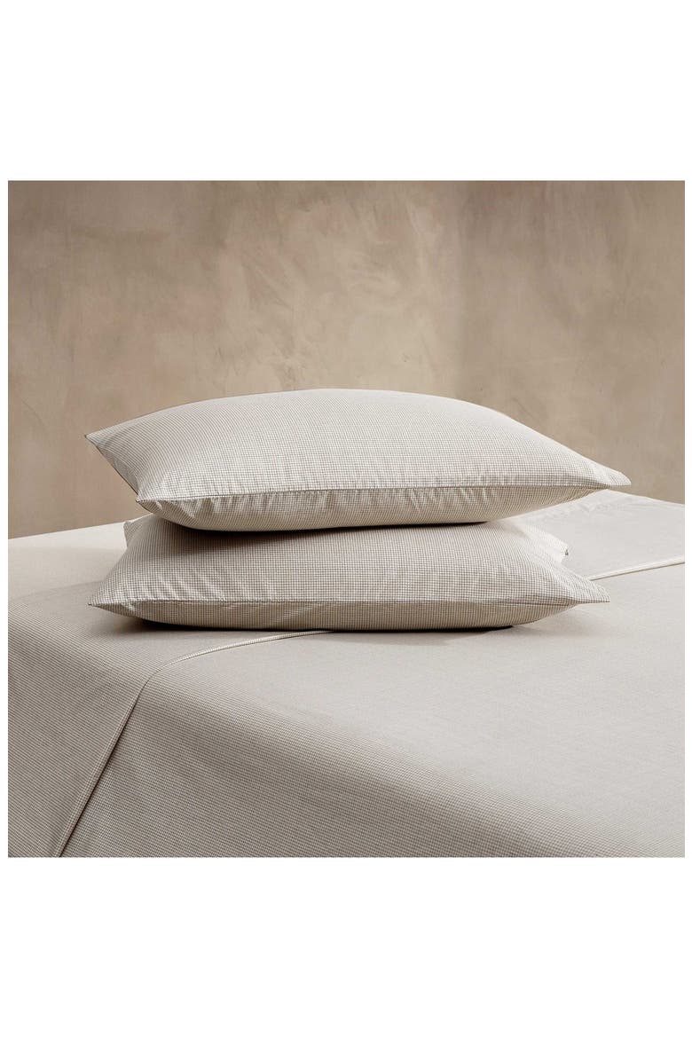 Broken Grid 200 Thread Count Cotton Percale Sheet Set, Alternate, color, MEDIUM BEIGE