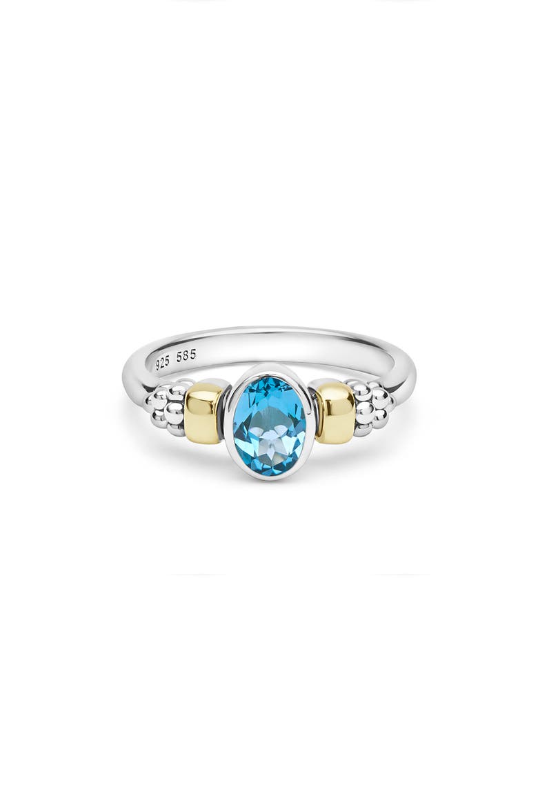 Signature Caviar Blue Topaz Ring, Alternate, color, TWO-TONE
