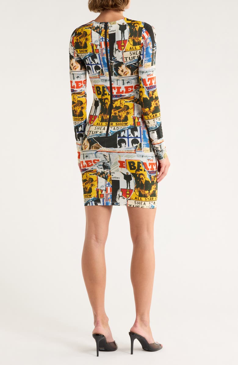 Alice + Olivia x The Beatles Delora Long Sleeve Minidress, Alternate, color, 