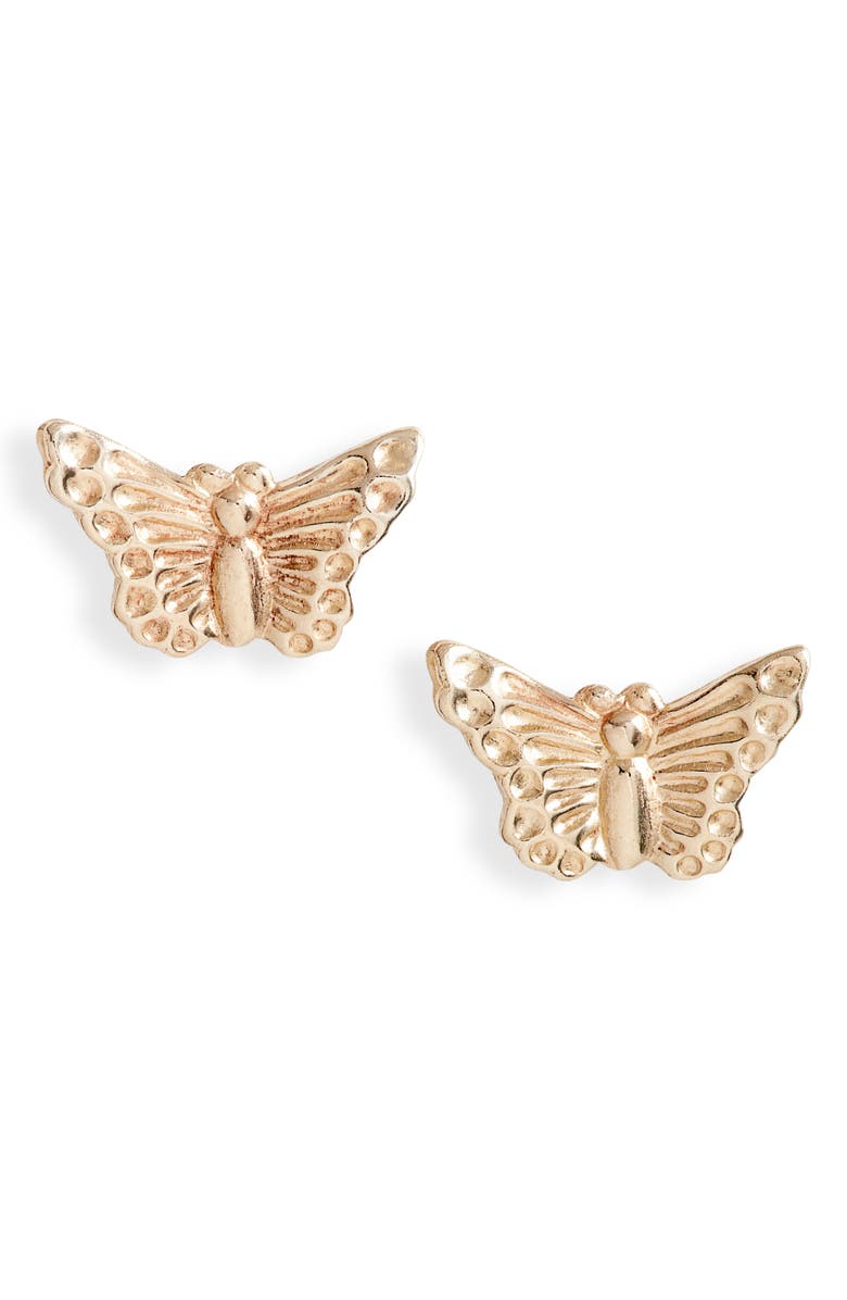 Set & Stones Madi Butterfly Stud Earrings, Main, color, Gold