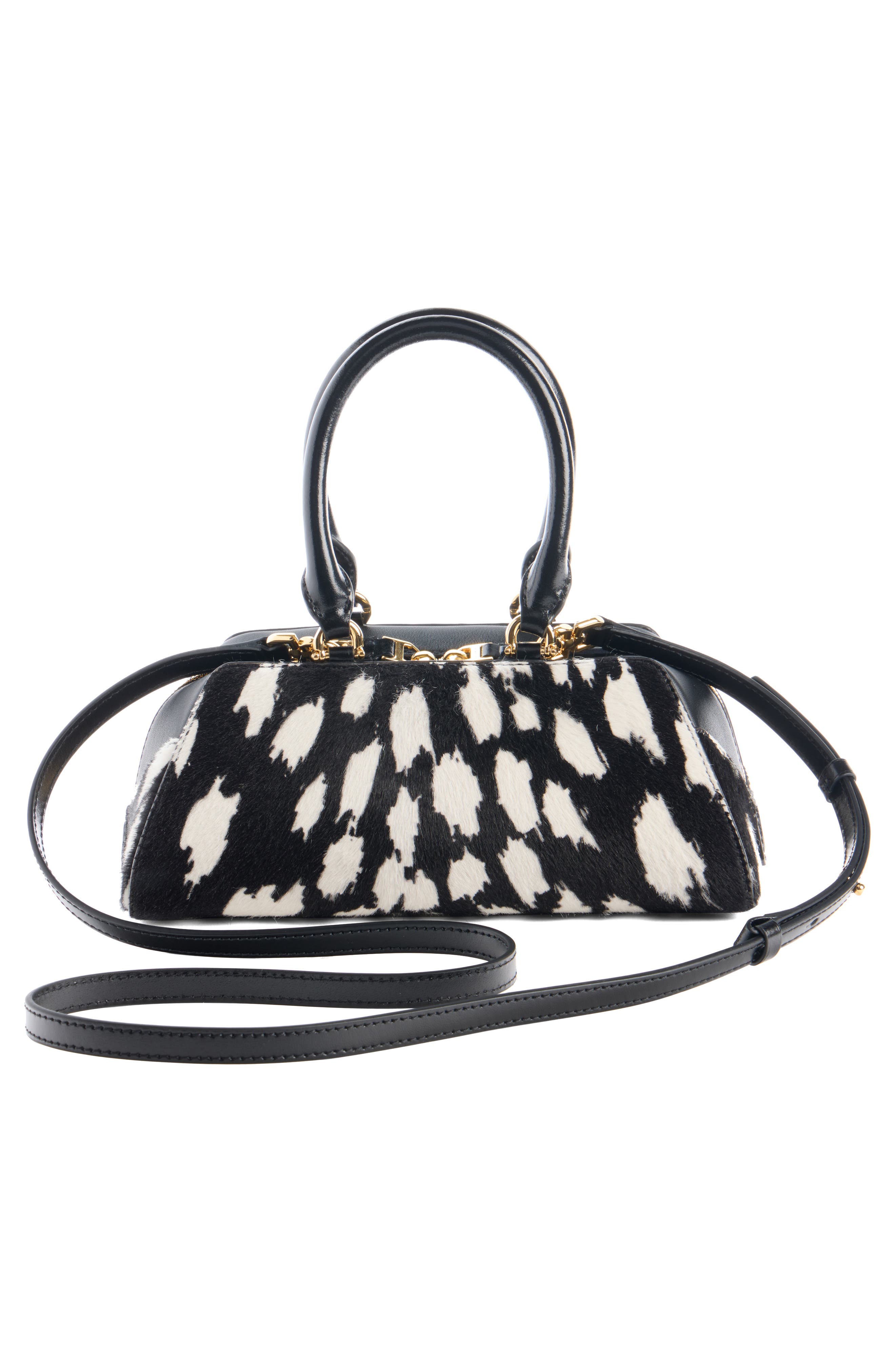 Givenchy Small Antigona Genuine Calf Hair East/West Satchel, Alternate, color, 004-Black/ White