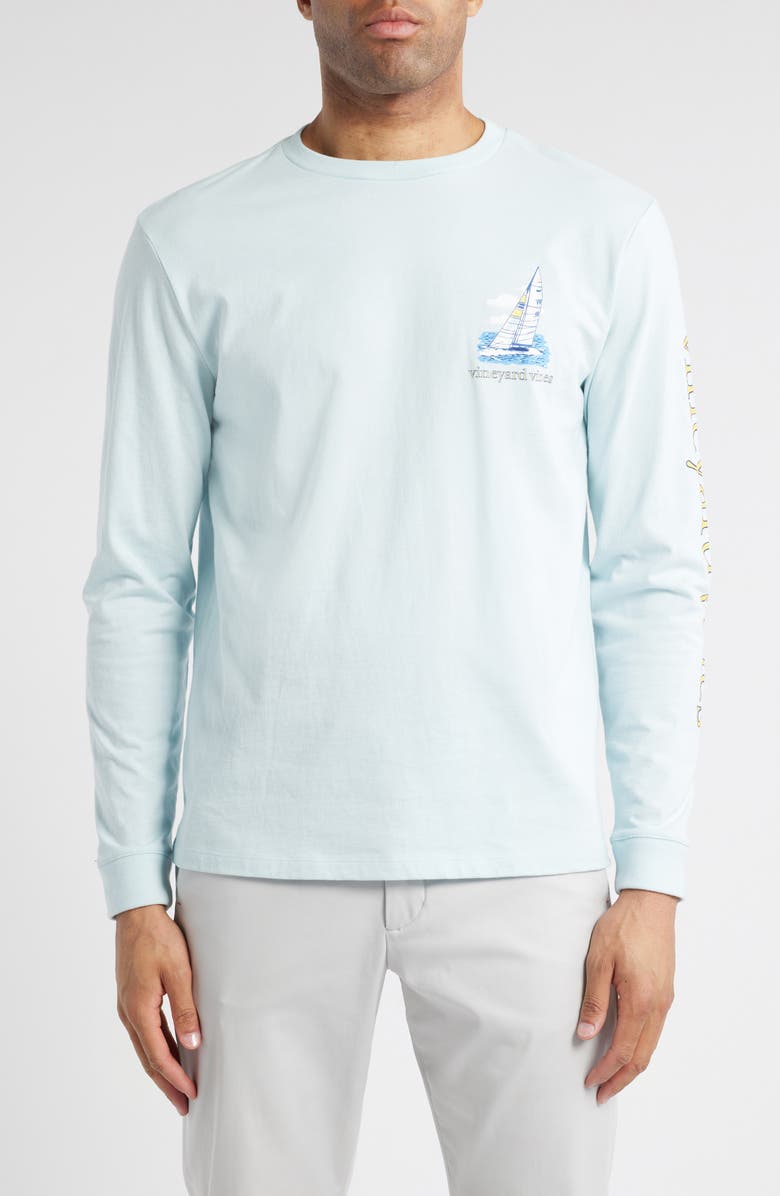 vineyard vines Painted Sailboat Race Long Sleeve Graphic T-Shirt, Main, color,