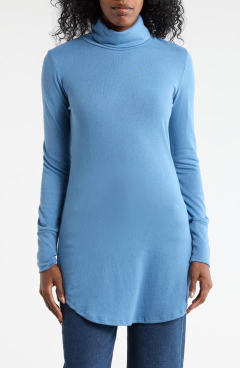 Turtleneck High-Low Tunic Sweater