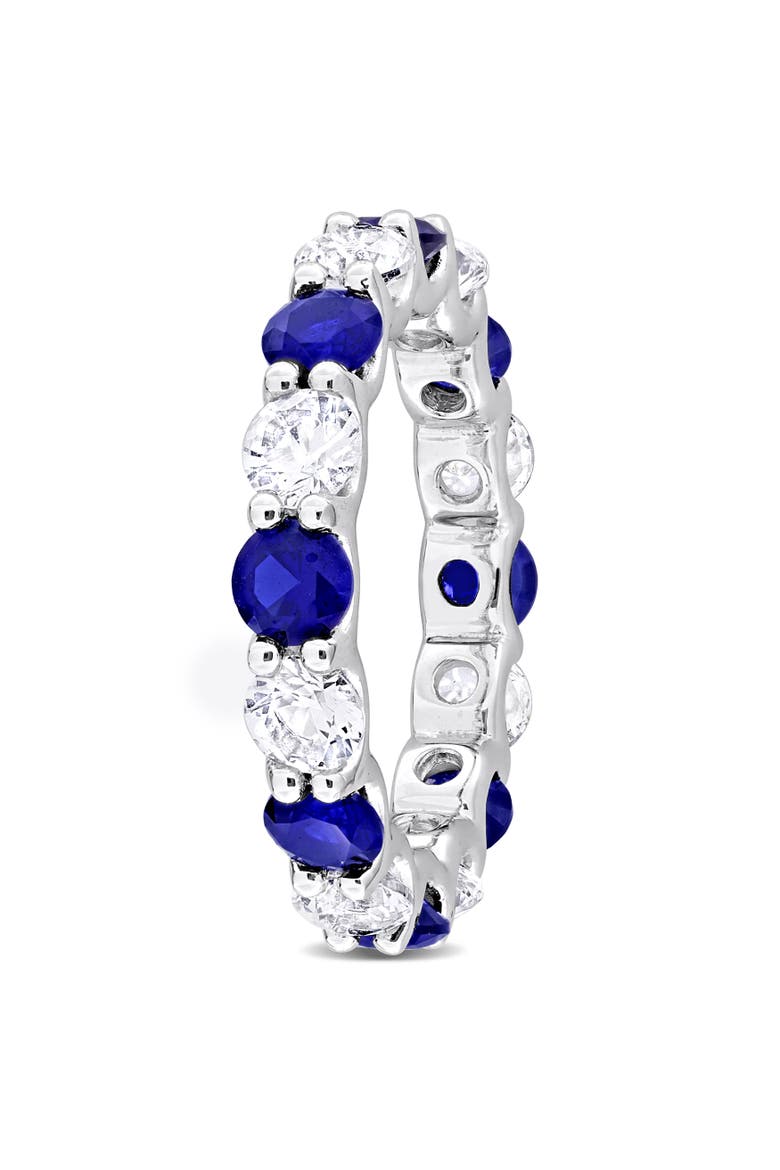 Lab-Created Gemstone Eternity Band Ring, Alternate, color, Sapphire