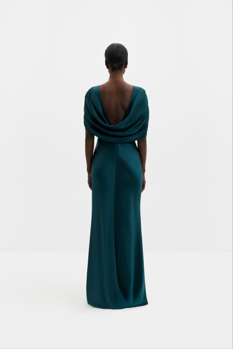 Louise Draped Back Maxi Dress, Alternate, color, Teal