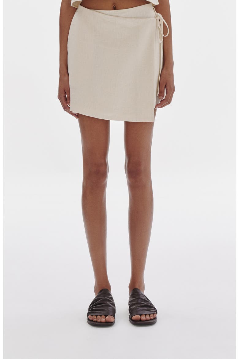 Sibyl Linen Wrap Skirt, Main, color, Chamomile