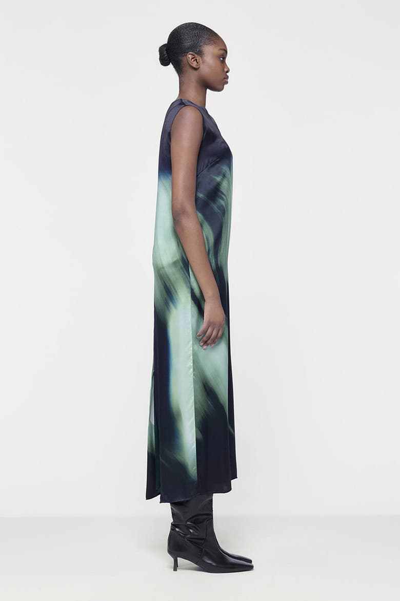 Sleeveless Printed Dress, Alternate, color, Green