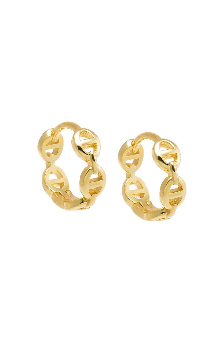 BY ADINA EDEN Solid Mariner Chain Huggie Earring, Main, color, 