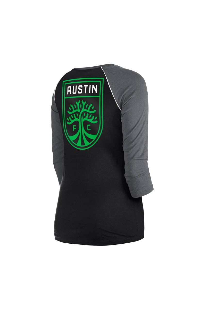 New Era Women's New Era  Black Austin FC Athletic Raglan 3/4-Sleeve T-Shirt, Alternate, color, Black
