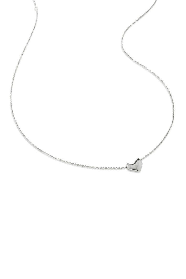 Heart Charm Necklace, Main, color, STERLING SILVER