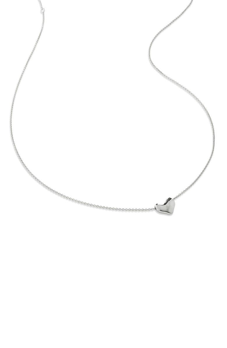 Monica Vinader Heart Charm Necklace, Main, color, Sterling Silver