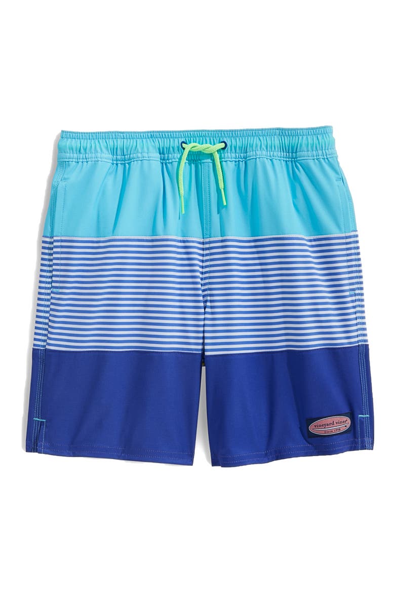 Pieced Chappy Swim Trunks, Main, color, MARLIN