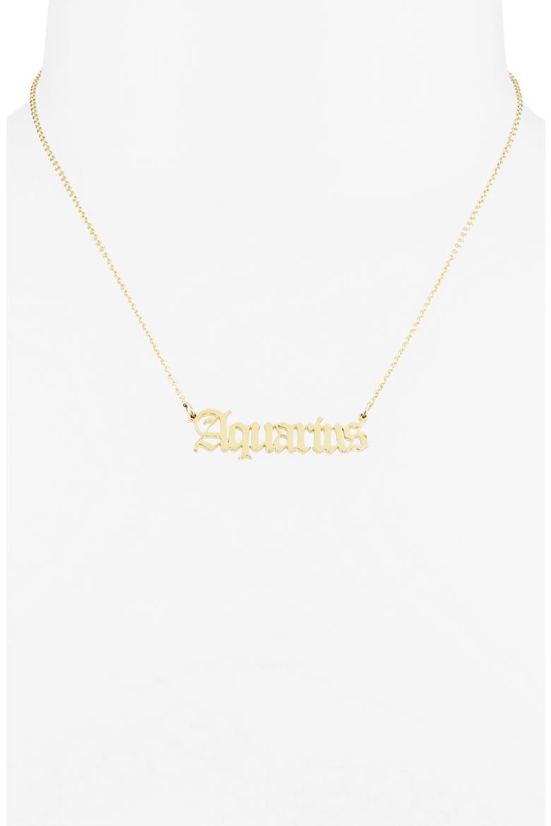 Zodiac Pendant Necklace, Alternate, color, GOLD - AQUARIUS