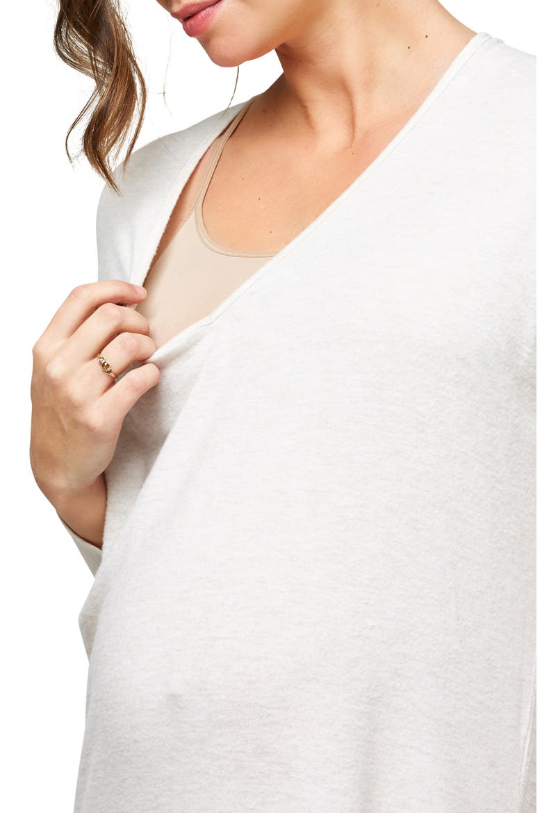 Quinn Maternity Dress, Alternate, color, OATMEAL HACCI